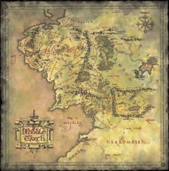 Lord of the Rings Middle earth map by Daniel Reeve