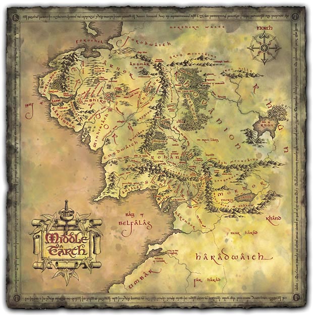 mordor lord of the rings map
