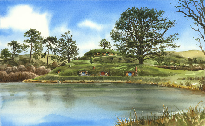 Hobbiton Across The Water painting by Daniel Reeve