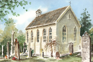 Church at Russell - watercolour